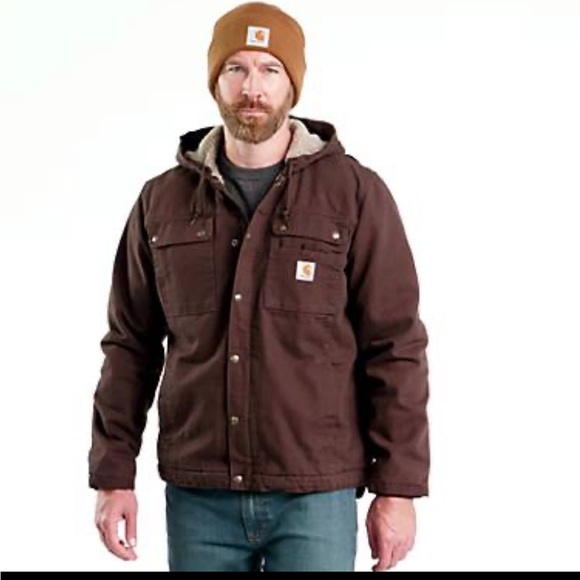 Carhartt winter coat fleece lined, worn once extra large brown - Picture 1 of 16